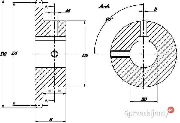 Koło łańcuchowe pojedyncze 16 zębów 34 łańcuch Kamionna