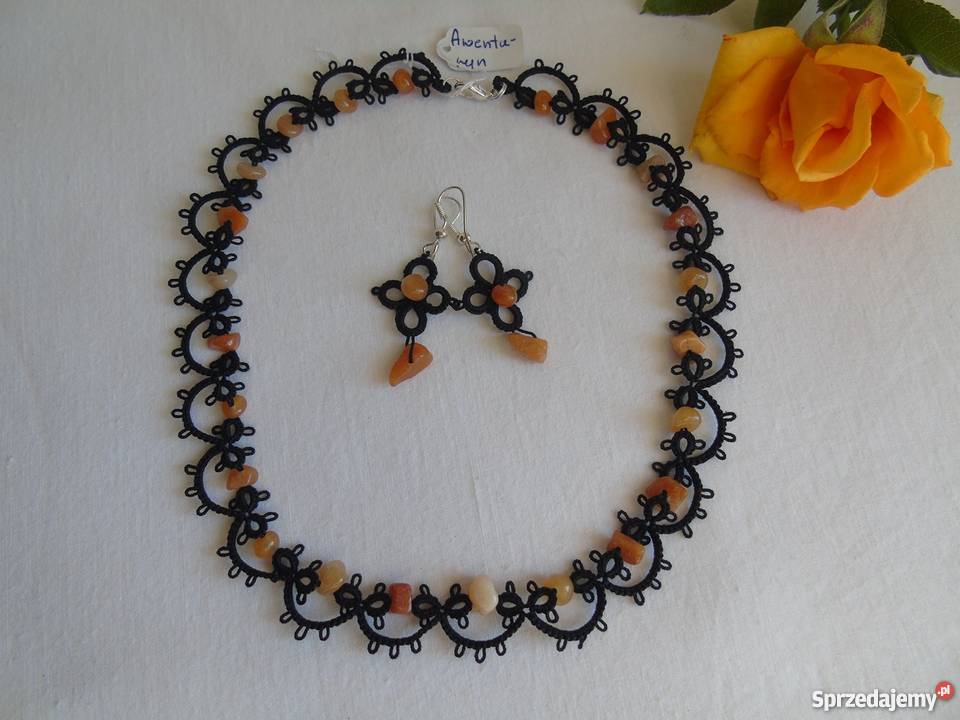 Biżuteria Frywolitkowa Wiśniowa