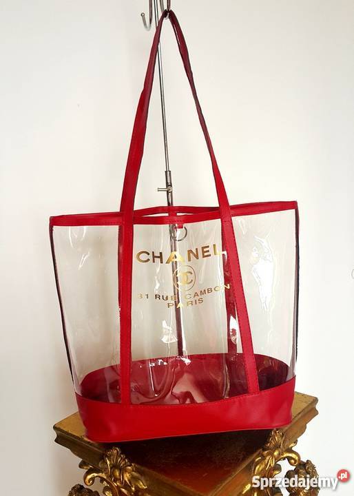CHANEL TRANSPARENTNA TOREBKA PLAŻOWA CC WOREK Na ramię  Bydgoszcz