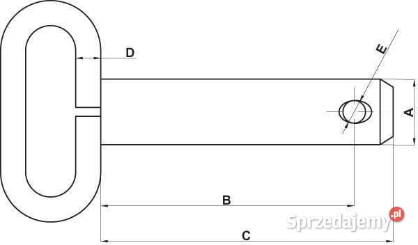 Sworzeń z uchwytem 22x175 mm Kramp Z522175KR Kamionna