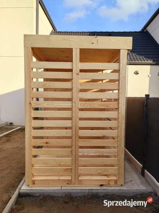 Drewniany domek narzędziowy 3 x 15m z drewutnią Domki narzędziowe śląskie Kalety