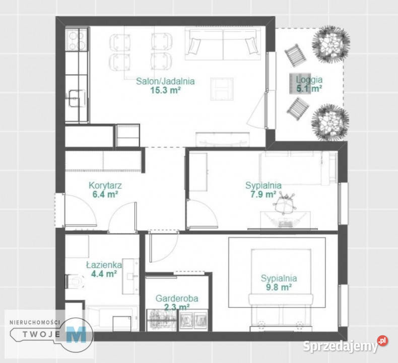 Mieszkanie Kielce 4686m2 3 pokoje