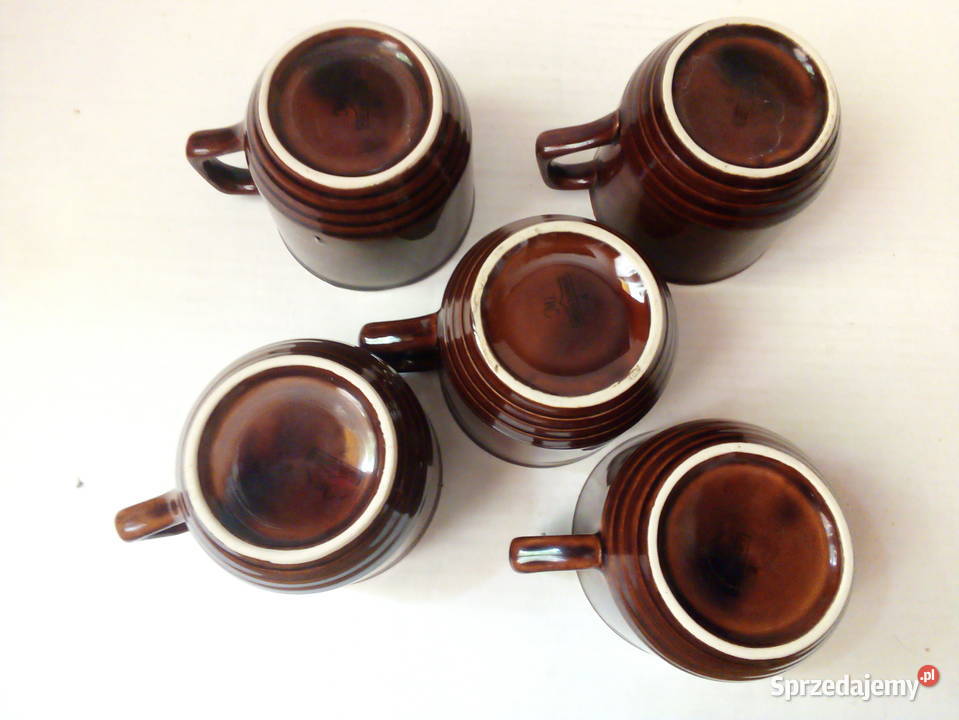 5 kubków Mirostowice vintage PRL