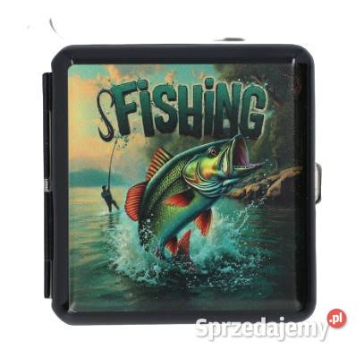 Metalowa Papierośnica z Nadrukiem Ryby i Dużego Ostrowy nad Okszą