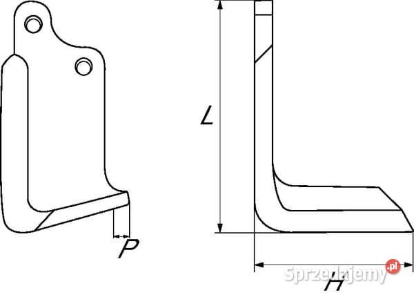 Nóż frezujący prawy 224x140x80mm 8mm pasuje do małopolskie Kamionna