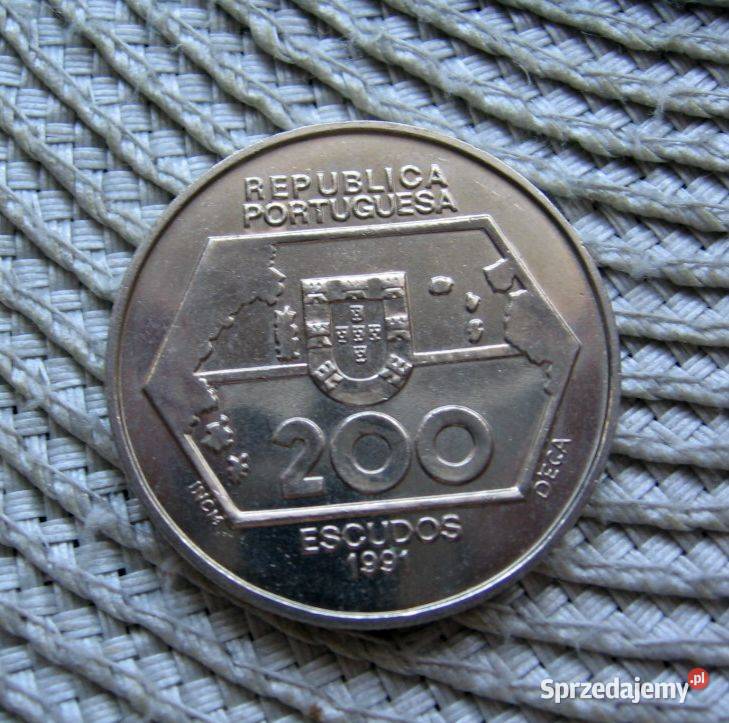 Portugalia 200 Eskudo 1991r Nawigacja na Zachód Kalisz