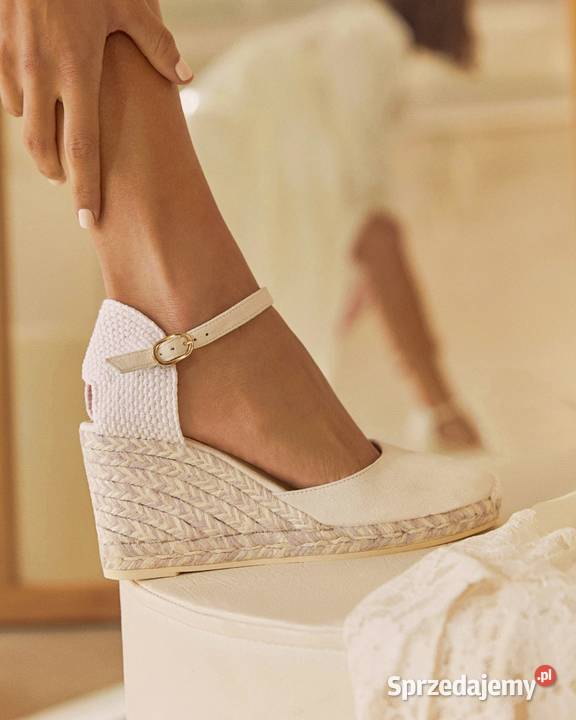 Espadrylle na koturnie ze skóry rozmiary 37 do