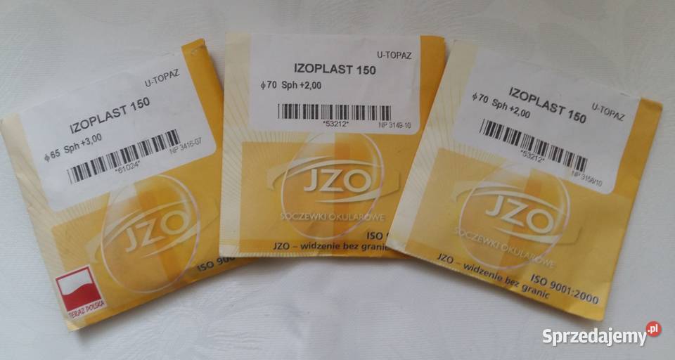 Szkła do okularów korekcyjnych Izoplast 150 sprzedam