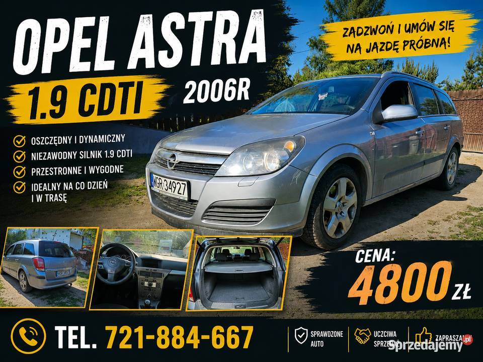 Opel astra 19tdcii 2006r łódzkie Emilia