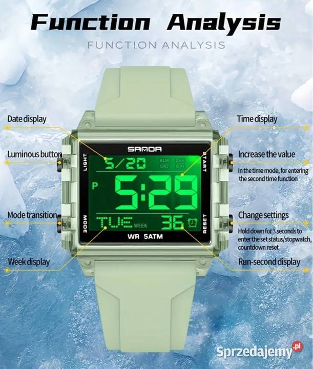 Zegarek elektroniczny Sanda modny