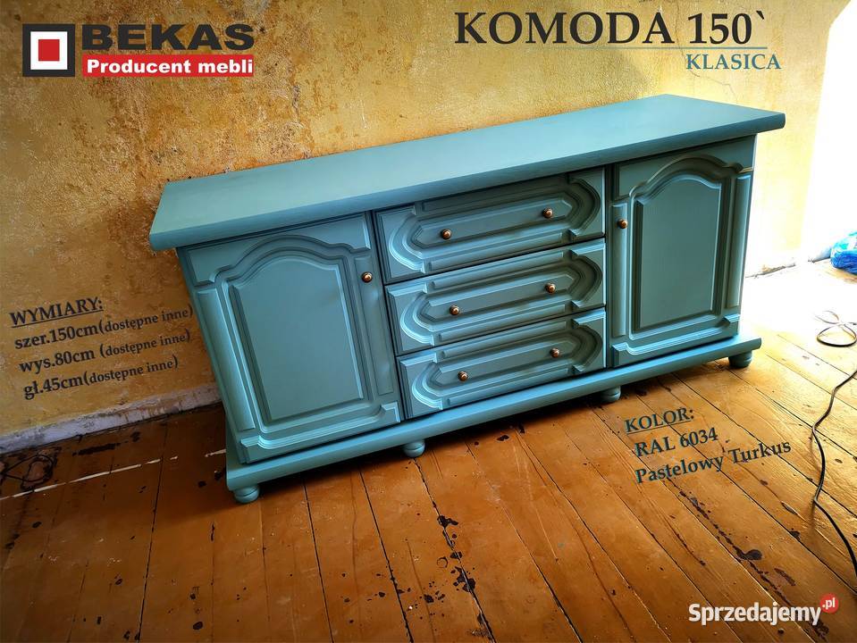 Śliczna Witryna 90 Klasica TURKUS Pastelowy Styl