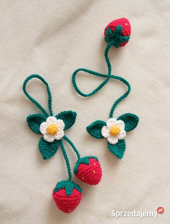 Truskawki wykonane na szydełku