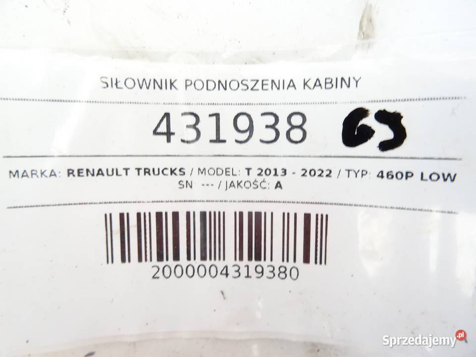 SIŁOWNIK PODNOSZENIA KABINY RENAULT TRUCKS T podkarpackie