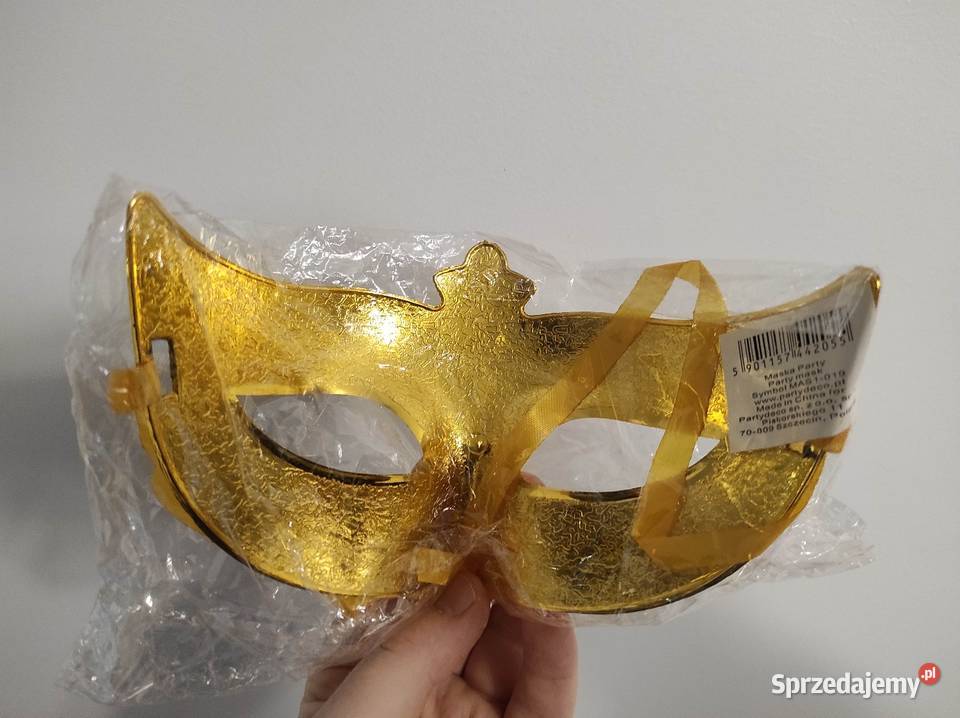 Złota maska karnawałowa nowa Rozmiar 1 Płock