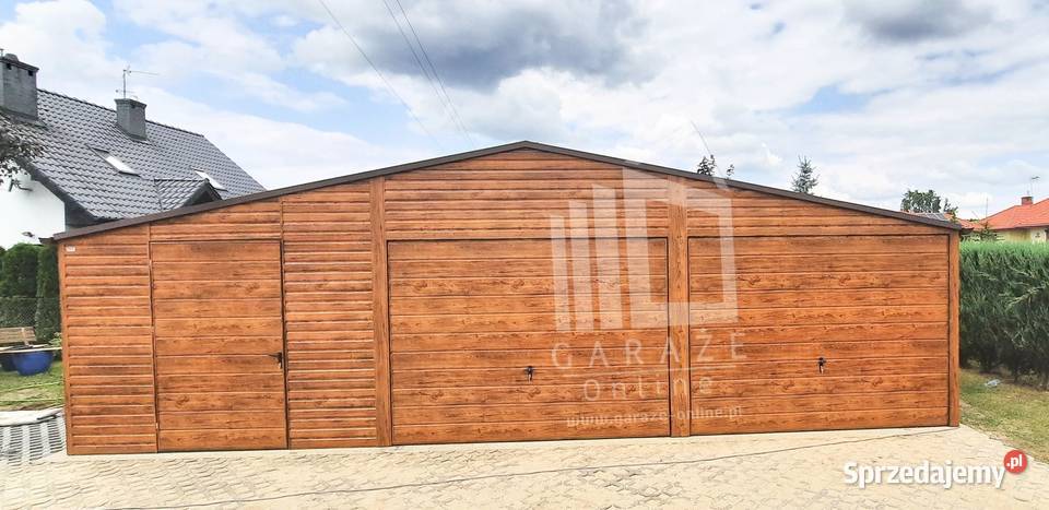 GARAŻ BLASZANY 9m x 7m dwuspad 2x Brama 2x drzwi Sprzedaż