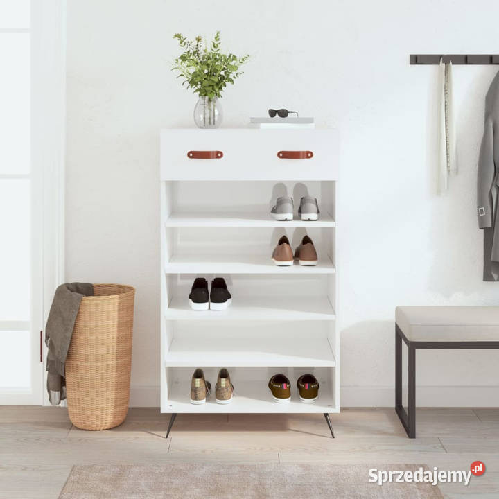 Szafka na buty wysoki połysk biała 60x35x105 Warszawa