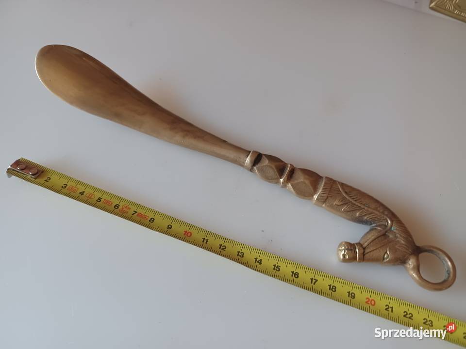 Łyżka do butów z głową konia Mosiądz Kolekcja wielkopolskie Poznań