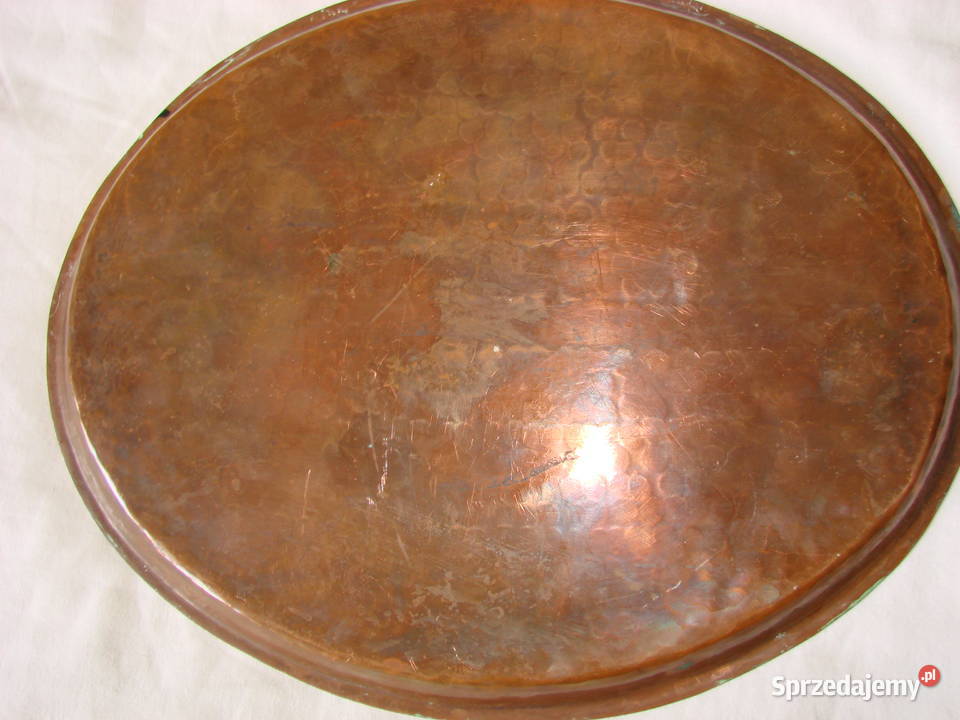 miedziana młoteczkowana taca