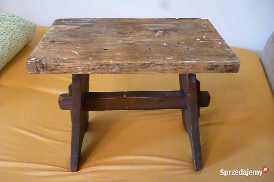 TABORET WIEJSKI DREWNIANY STARY małopolskie Kraków