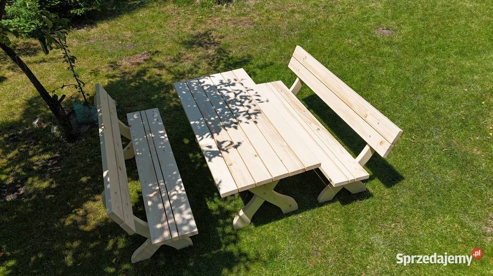 Meble ogrodowe drewniane 68 osób Zestaw stół 180 Kraków sprzedam