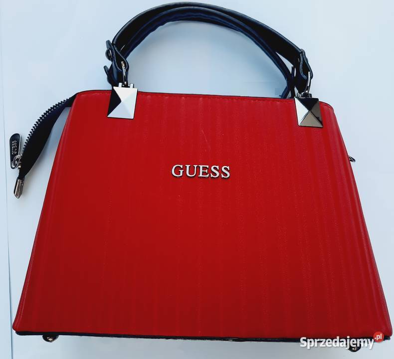 Guess torebka czerwona z zamkiem 23x17 Szczerbice