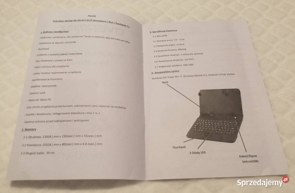 Etui ochronne z klawiaturą do tabletów 7 Czeladź