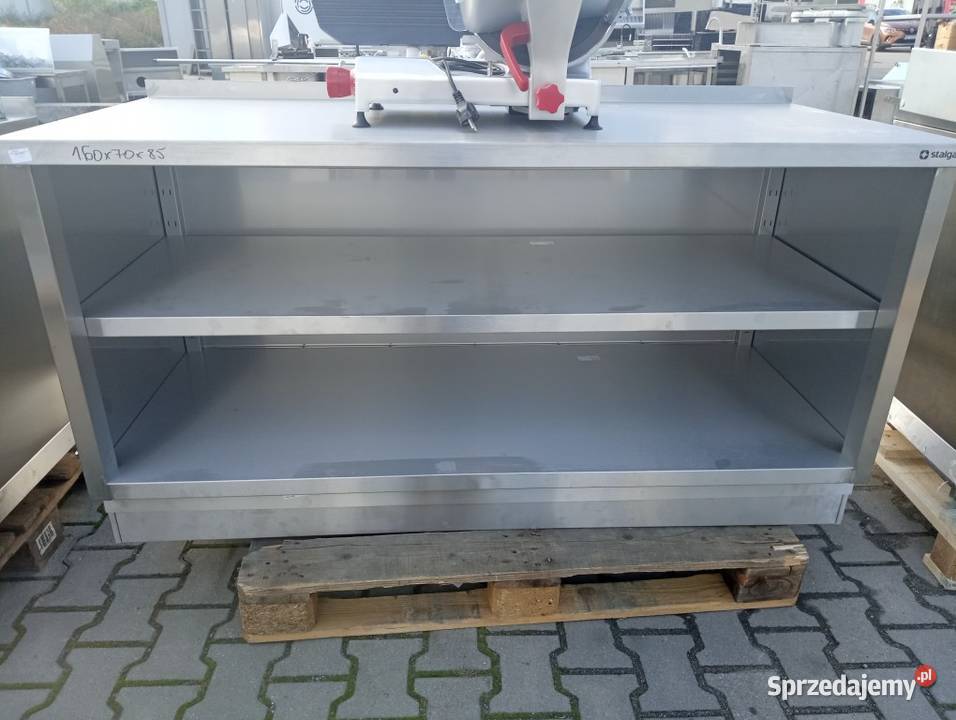 Stół przyścienny zabudowany z 2 półkami Wrocław wyposażenie