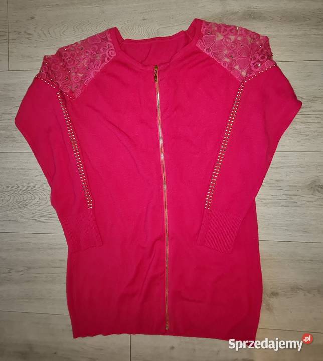Bluzka damska róż koronka zip 38M Łódź