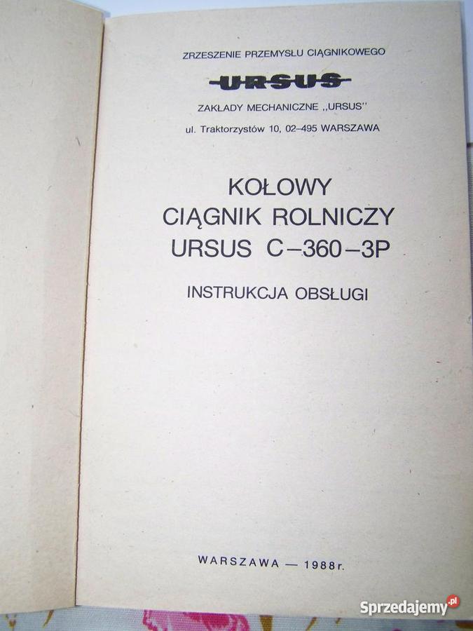 Instrukcja Ursus 932 934 1032 1034 1132 1134 123 Lublin sprzedam
