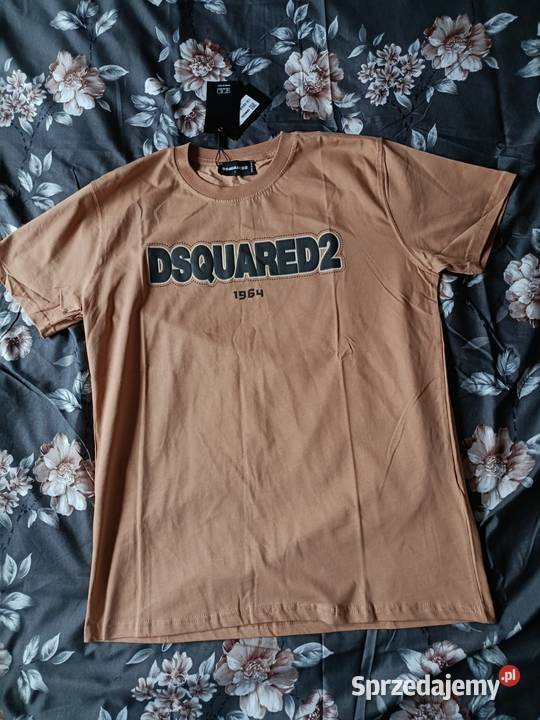 Tshirt męski bawełniany Dsquared2 ciemnobeżowy Rozmiar L podlaskie Białystok