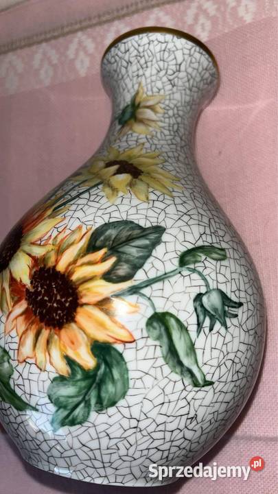 Wazon Słoneczniki Ręcznie zdobiony Sygnowany