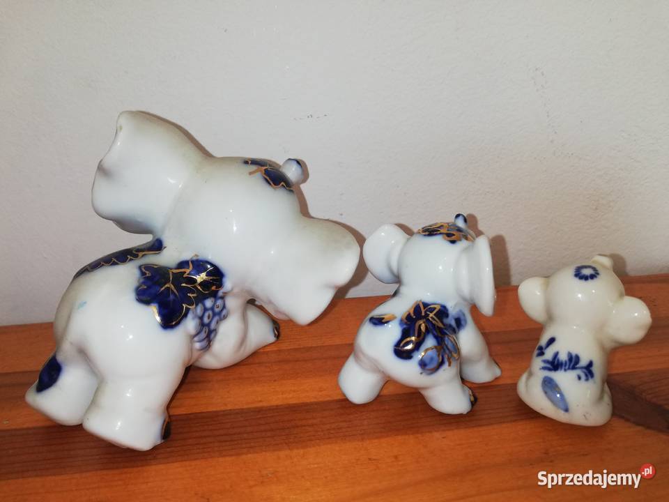 Stare porcelanowe słoniki Kolekcja