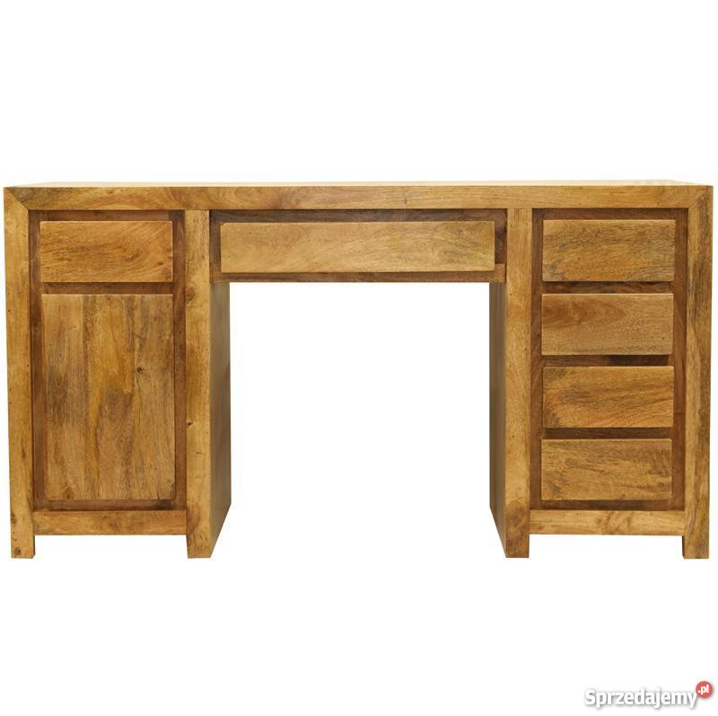 PIĘKNE KOLONIALNE DREWNIANE BIURKO Z DRZEWA 80cm Limanowa
