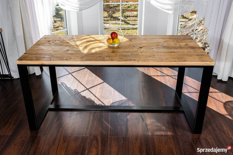 Stół ze starego drewna z dostawkami, industrial