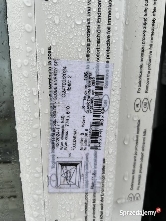 OKNO PVC CLASICTHERMPROSTE PRU 776 x 610 sprzedam