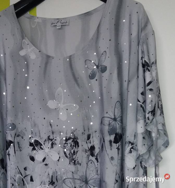 XXXL Wygodna tunika bluzka in Print krótki