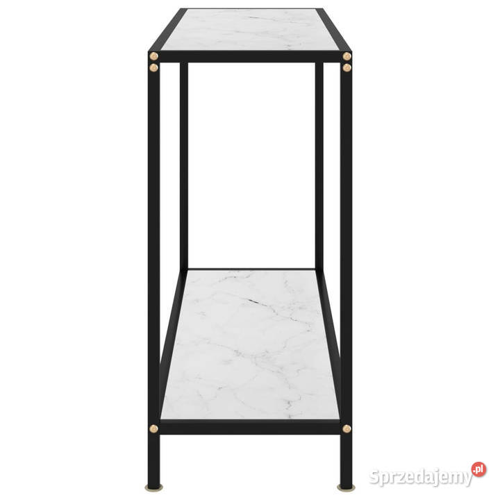 Stolik konsolowy biały 100x35x75 szkło hartowane Warszawa