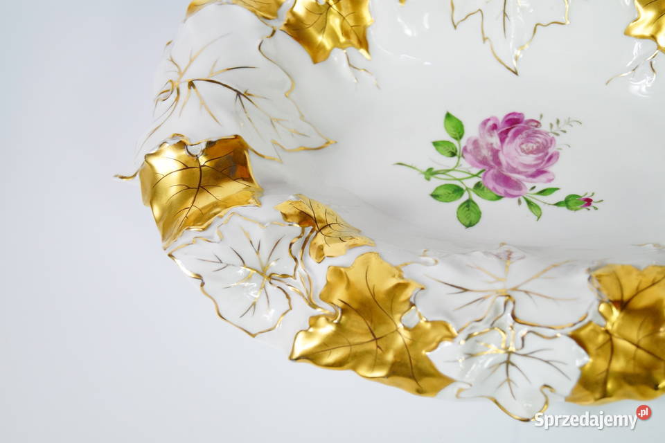SCHERHOLZ wyjątkowa patera porcelanowa kwiaty