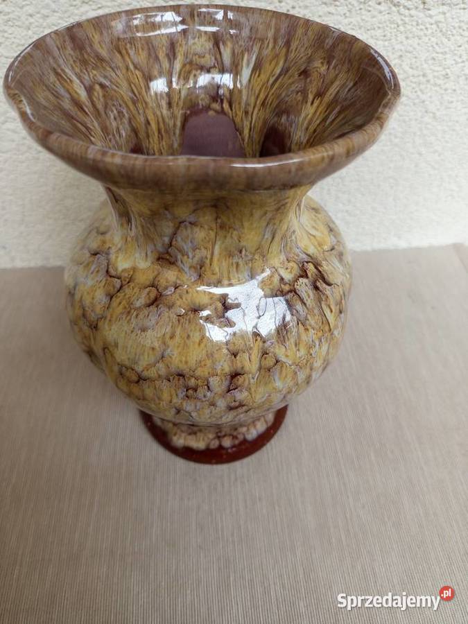 Piękny Wazon z brzowej ceramiki FOREIGN Vintycz Pozostałe Warszawa sprzedam