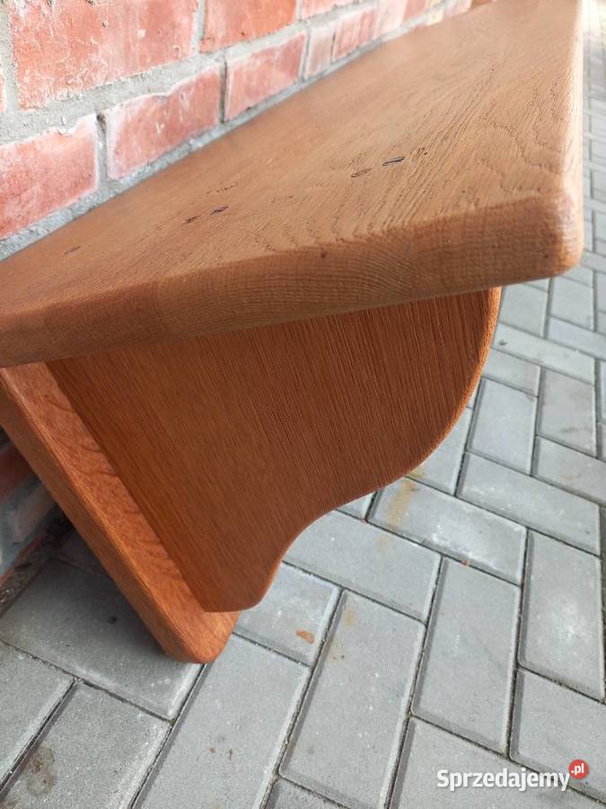 Wieszak dębowy z półką bciężki wiszący ścienny 125cm