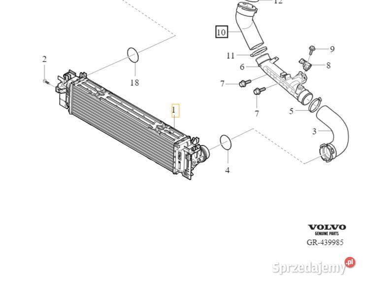 VOLVO EX40 XC40 chlodnica powietrza dolot dolnośląskie Bielany Wrocławskie