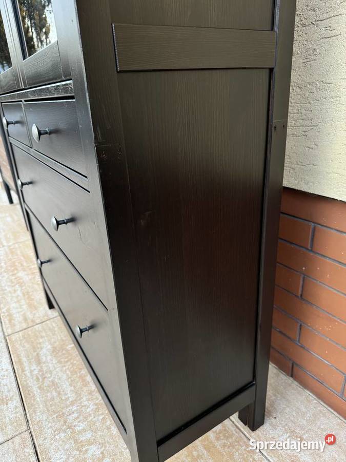 Witryna drewniana kredens Hemnes Ikea komoda Sulbiny