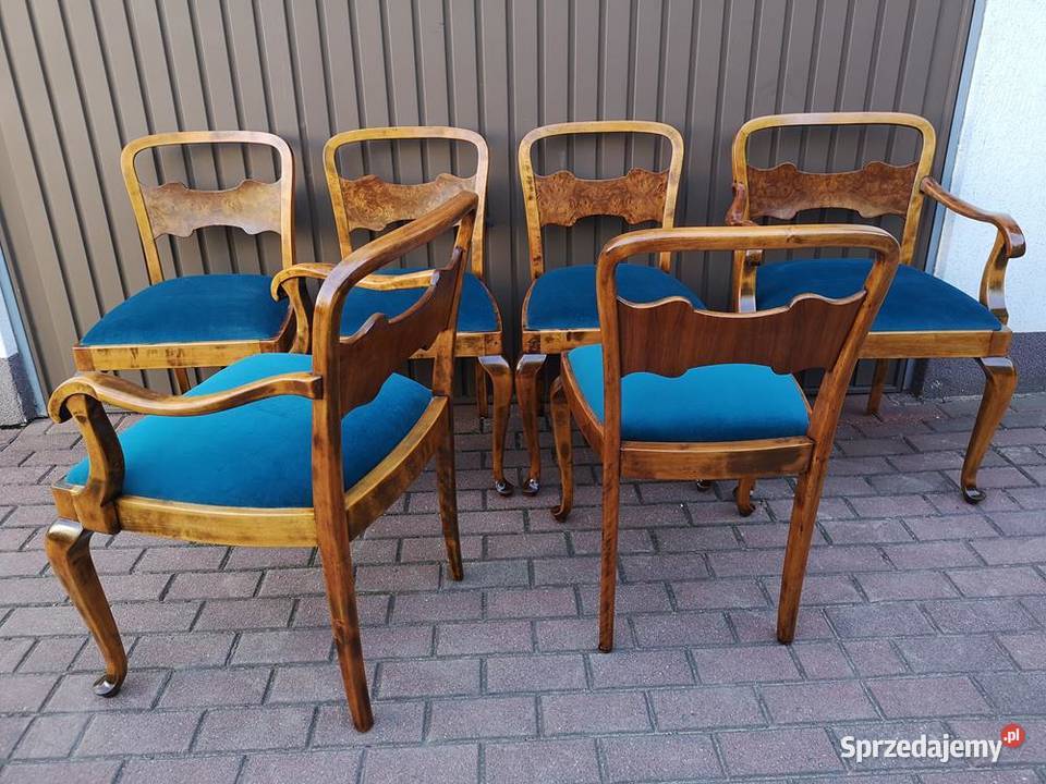 KrzesłaFotele Komplet 6 Sztuk ARTDECO Stare Swarzędz sprzedam