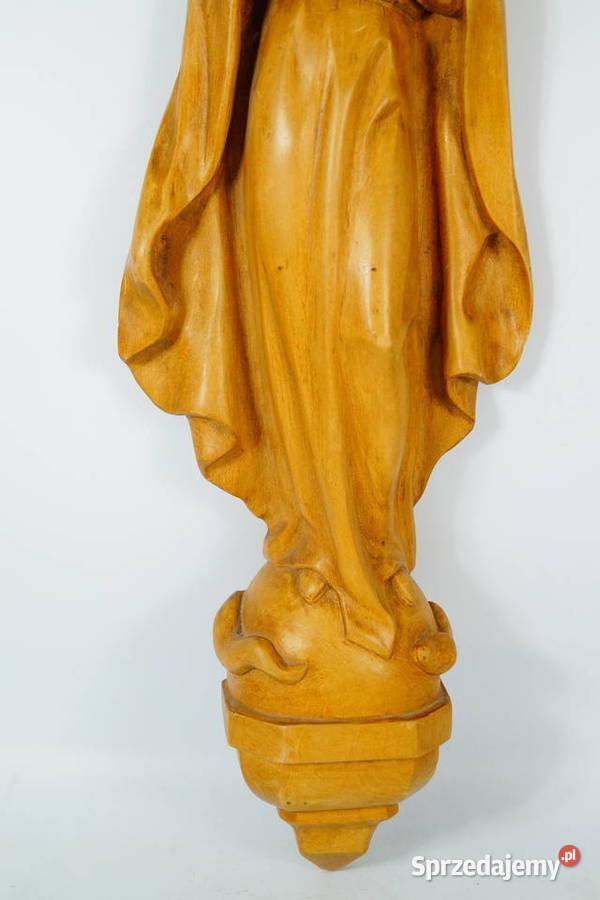Duża drewniana rzeźba figura Matka Boska Madonna Gizałki