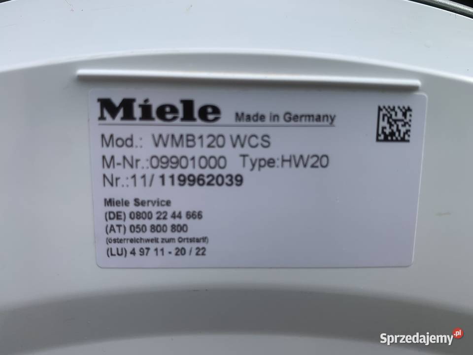 Pralka Miele W1 WMB120 WCS 8 Stan Idealny Nowa