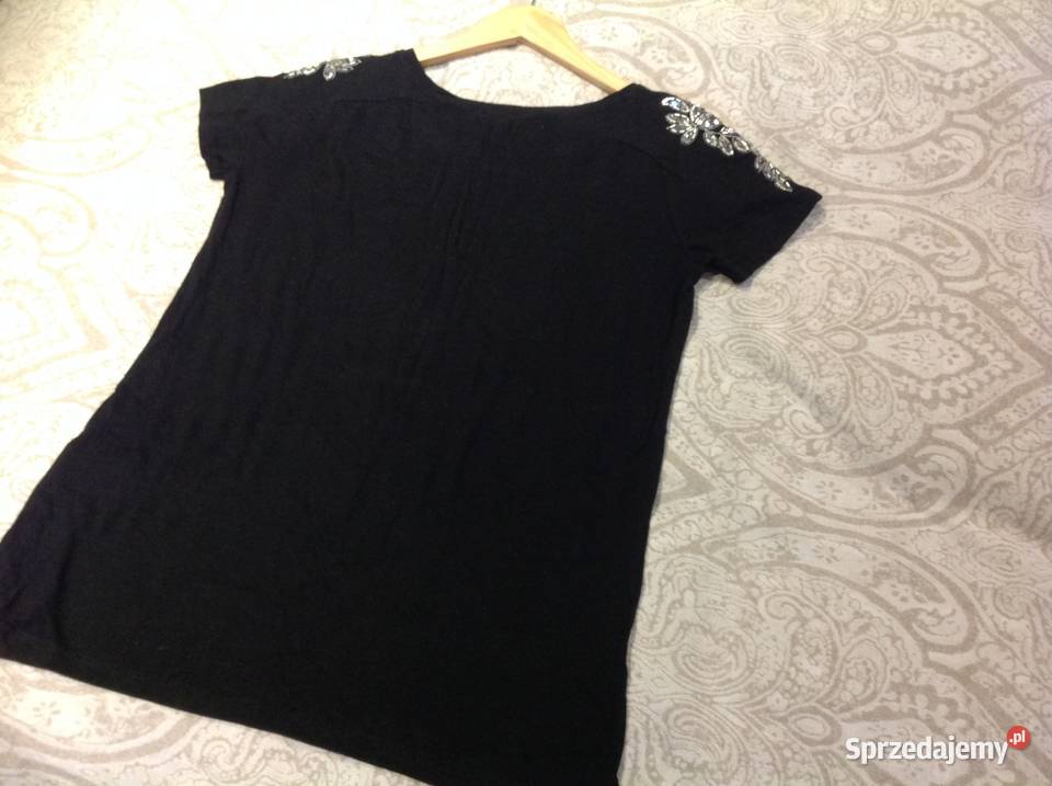 Koszulka Czarna Damska PIMKIE XS j Nowa Cekiny
