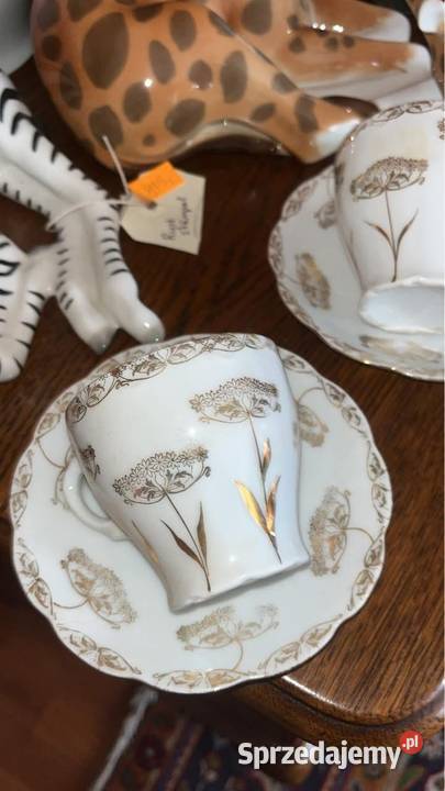 Filiżanka Secesja Dmuchawce Bez sygnatury biało Gdańsk