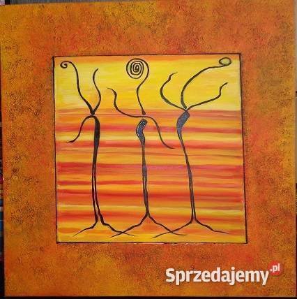 Tancerki obraz olejny współczesny 60x60 śląskie Katowice