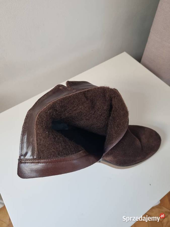 Botki zamsz naturalny na koturnie rozmiar 36 lubelskie Lublin