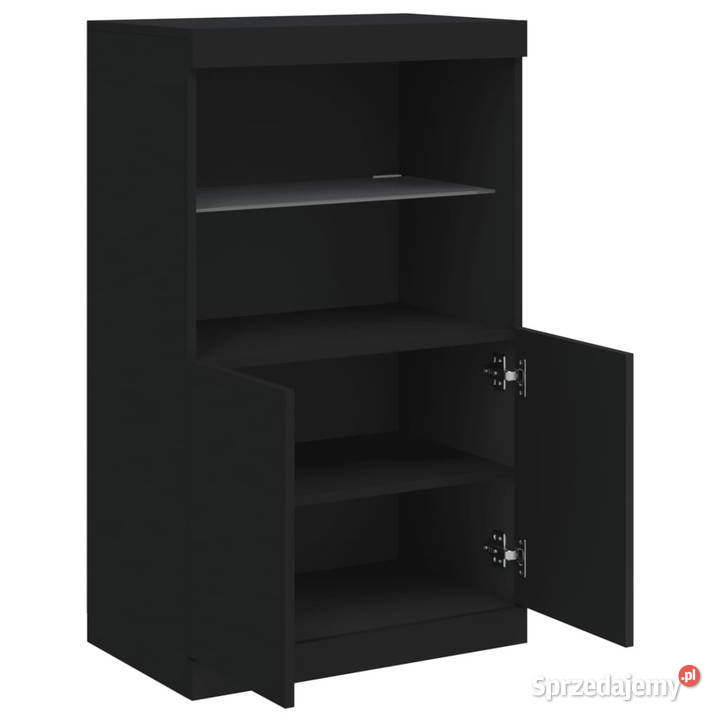 Szafka z oświetleniem LED czarna 605x37x100